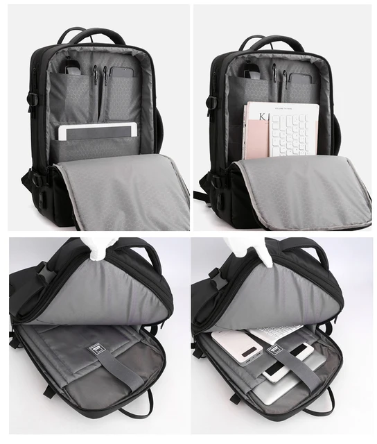 Expandable 17inch Laptop Backpack #1904 Black
