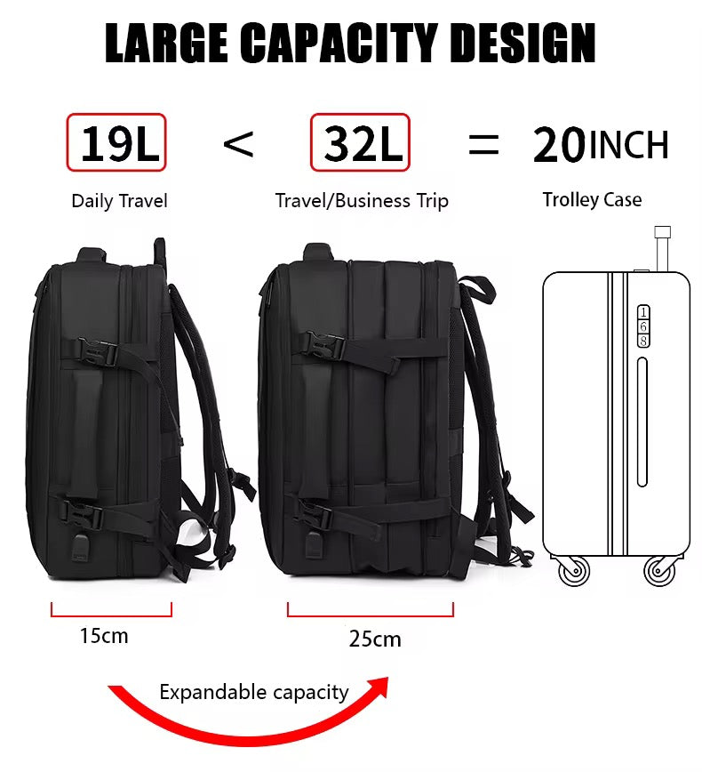17inch Grey Expandable Laptop Backpack #8853