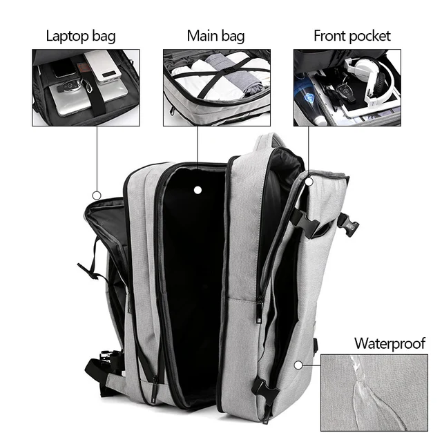 Expandable 17inch Laptop Backpack #63013 Black