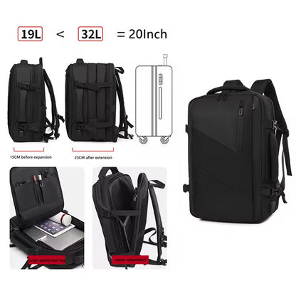 17inch Black Expandable Laptop Backpack #8853