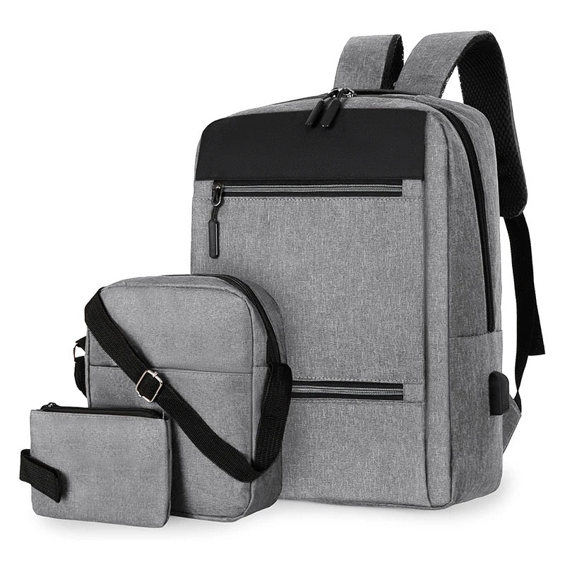 Laptop Backpack Set Grey