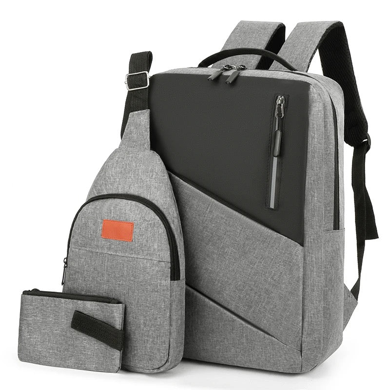 Laptop Backpack Set Grey