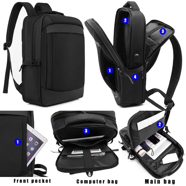 17inch Laptop Backpack #8838 Black