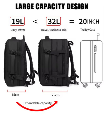 17inch Grey Expandable Laptop Backpack #8853